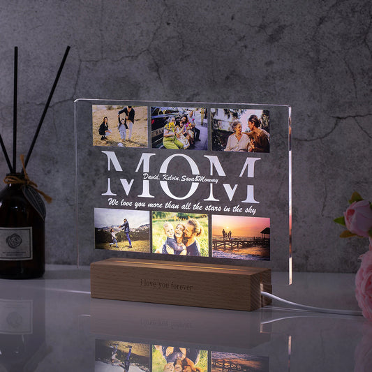 Custom 3D Acrylic Night Light – Personalized Photos & Engraved Text