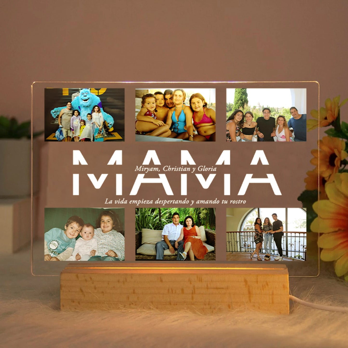 Custom 3D Acrylic Night Light – Personalized Photos & Engraved Text