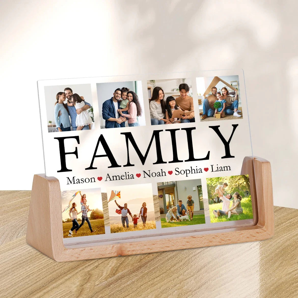 Custom Family Photo Frame – Personalized Names & Photos