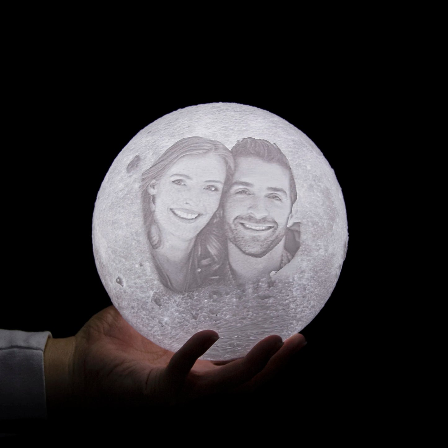 Personalized Moon Lamp – Custom 3D Photo & Text Night Light